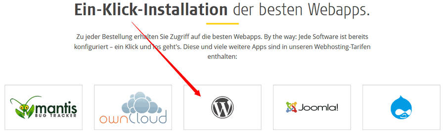 Eigene Website: 1 Klick WordPress Installation