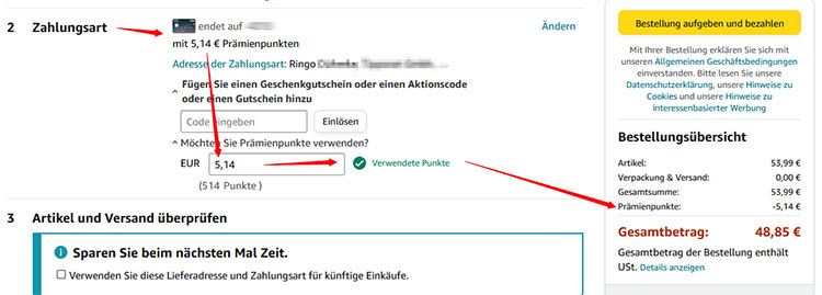 Amazon Prämienpunkte einlösen